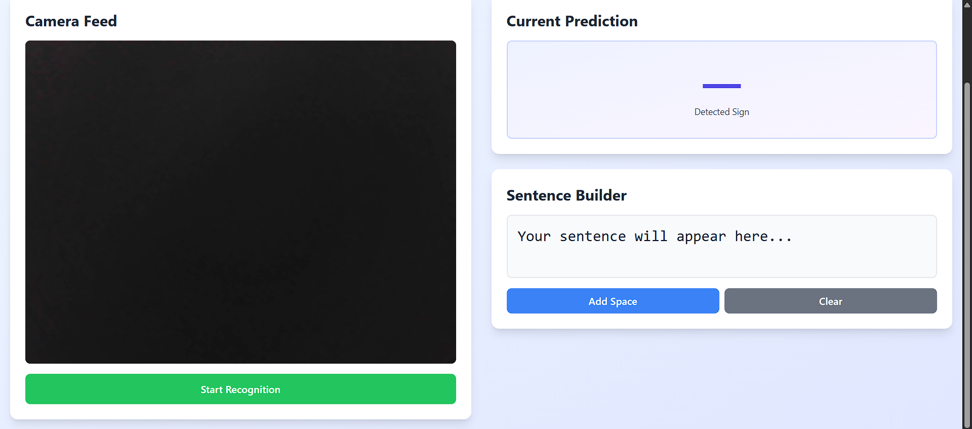 Sign Language Recognition Project